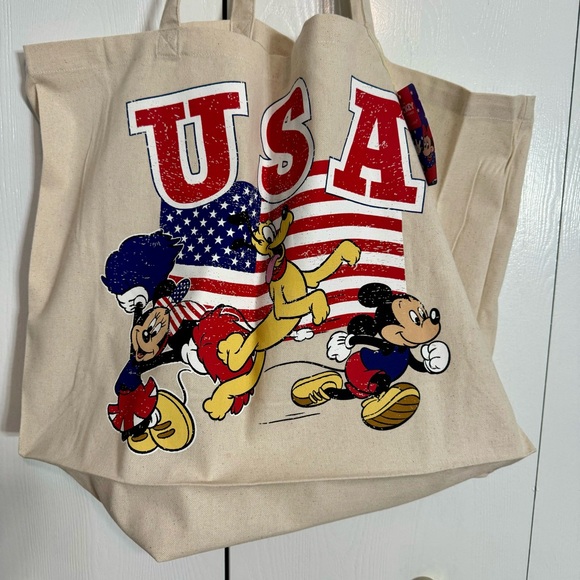 NWT. Disney Primark canvas USA tote bag. Mickey, Minnie, Pluto. - Picture 2 of 12
